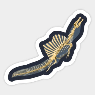 Spinosaurus Aegyptiacus (skeleton and silhouette surfacing) Sticker